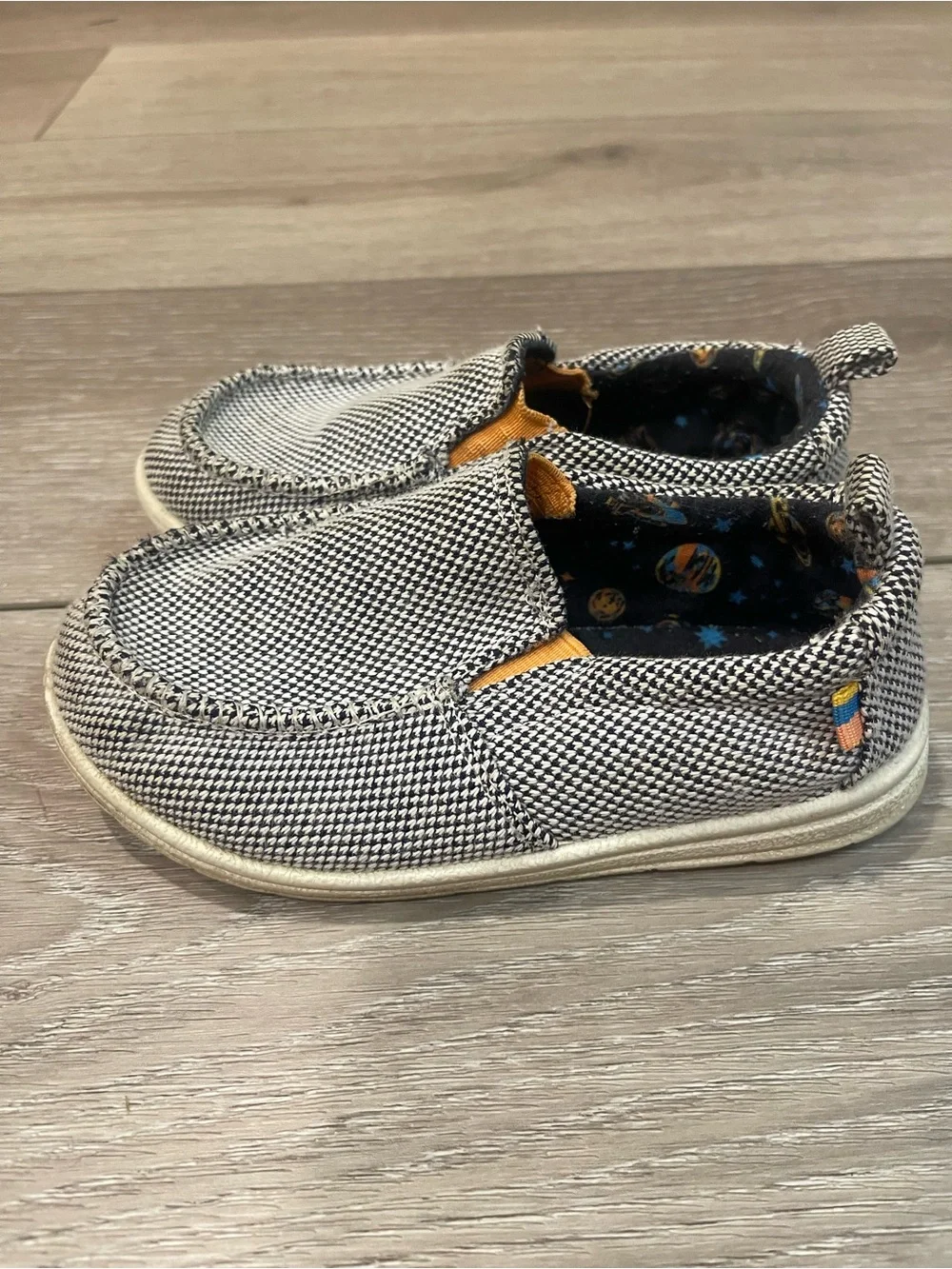 Cat & Jack Black and White Houndstooth Slip-On Kids Shoes